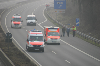 Großübung Rotes Kreuz Autobahn A 57 27