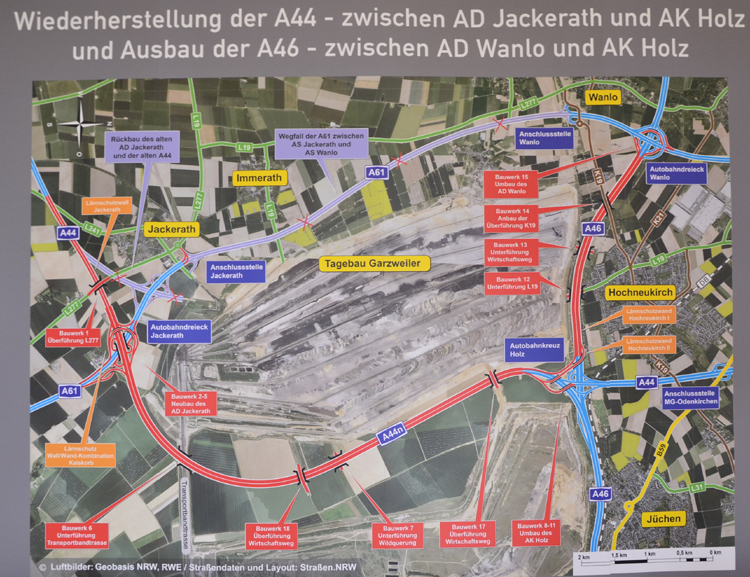 Neue Autobahn A44n alte A61 Verkehrsumlegung Autobahnkreuz Wanlo Holz Jackerath Autobahndreieck Verkehrssicherung 18 kl