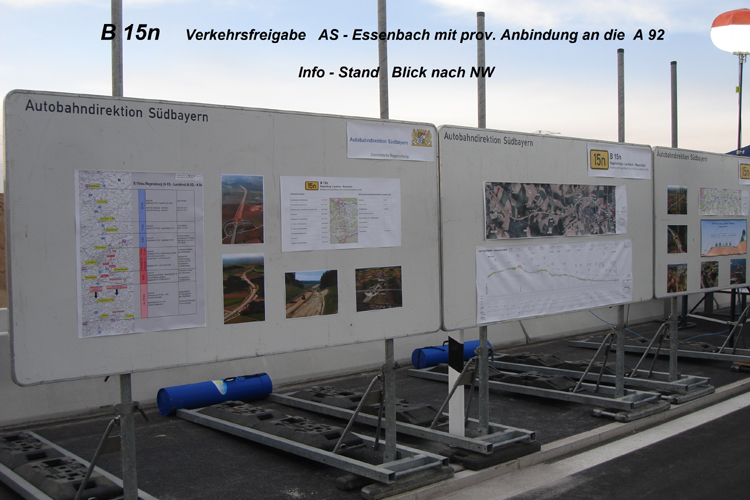 Provisorische Anschlußstelle Bundestraße B 15n Bundesautobahn A 92 Essenbach bei Landhut