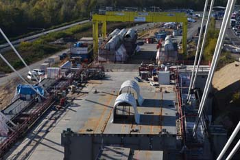 Rheinbrücke Neuenkamp Duisburg Autobahnbrücke Neubau Litzenbündelseile A40 längste Schrägselbrücke 09