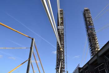 Rheinbrücke Neuenkamp Duisburg Autobahnbrücke Neubau Litzenbündelseile A40 längste Schrägselbrücke 34