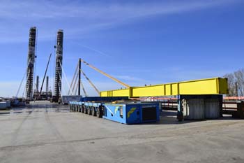 Rheinbrücke Neuenkamp Duisburg Autobahnbrücke Neubau Ruhrschnellweg A40 längste Schrägselbrücke 00