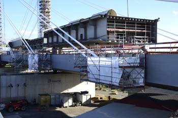 Rheinbrücke Neuenkamp Duisburg Autobahnbrücke Neubau Ruhrschnellweg A40 längste Schrägselbrücke 62