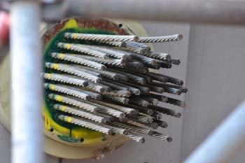 Rheinbrücke Neuenkamp Duisburg Autobahnbrücke Neubau Ruhrschnellweg A40 längste Schrägselbrücke Einzellitze 52