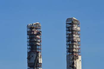 Rheinbrücke Neuenkamp Duisburg Autobahnbrücke Neubau Ruhrschnellweg A40 längste Schrägselbrücke Pylone 32