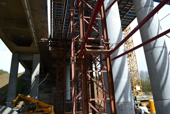 Schraudenbachtalbrücke in Bau Ersatzneubau Autobahnbrücke 36