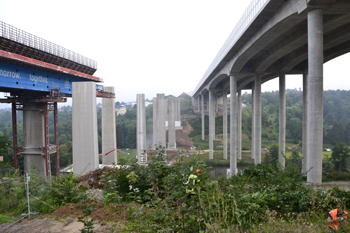 Sprengung Brückenpfeiler Lahntal Autobahnbrücke Limburg 02