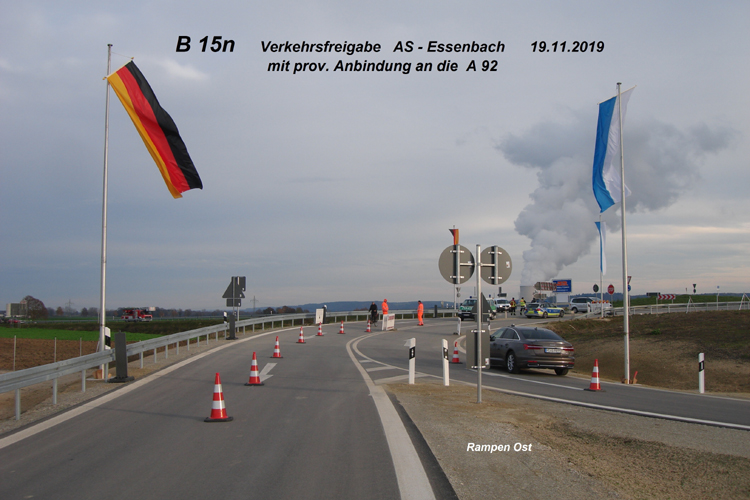 Verkehrsfreigabe Bundesstraße B 15n provisorische Anbindung Essenbach Regensburg Neufahrn Landshut Autobahn A92 23