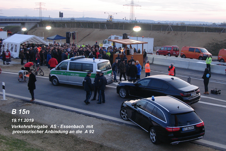 Verkehrsfreigabe Bundesstraße B 15n provisorische Anbindung Essenbach Regensburg Neufahrn Landshut Autobahn A92 48