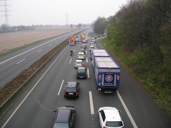 Wiederfreigabe Autobahn A 57 Dormagen nach Vollsperrung86