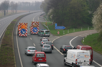Wiederfreigabe Autobahn A 57 Dormagen nach Vollsperrung 58