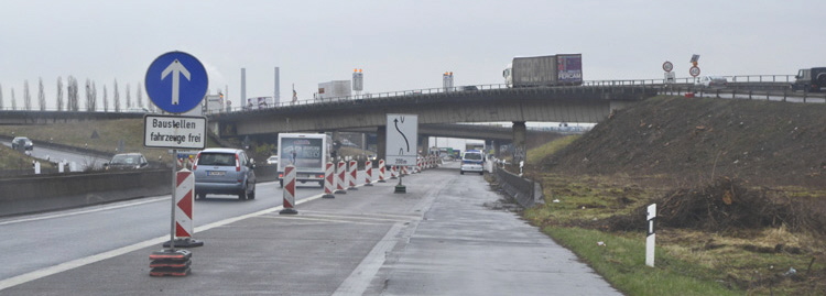 A1 Autobahnrheinbrücke Baubeginn Bundesautobahn A 59 Leverkusen Baustellenverkehrsführung 32