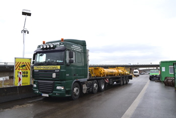 A1 Autobahnrheinbrücke Baubeginn SchwerTransportfahrzeuge 45