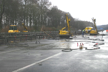 A45 Autobahn Vollsperrung Tagesbruch Bergbauschäden Bohrlöcher 19