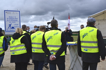 A 14 Autobahnneubau Elbebrücke Seehausen Wittenberge Spatenstich 03