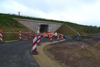 Autobahn A66 Frankfurt - Fulda Verkehrsfreigabe Tunnel Neuhof Rettungsweg 38