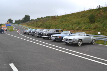 Autobahn A66 Frankfurt - Fulda Verkehrsfreigabe Tunnel Neuhof Youngtimer Mercedes Benz Oldtimer 20