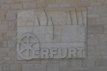 Autobahnkreuz Erfurt Wappen Steinrelief A4 A71 