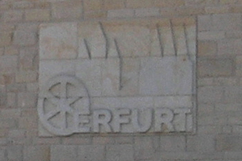 Autobahnkreuz Erfurt Wappen Steinrelief A4 A71 