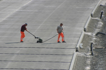 Autobahnneubau A 72 Chemnitz - Leipzig Fugenarbeiten Rathendorf 32