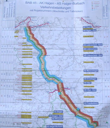 Bundesautobahen A45 Verkehrsbelastungen 27