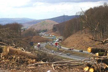 Bundesautobahn A3  Spessartaufstieg  Rodungsarbeiten 4