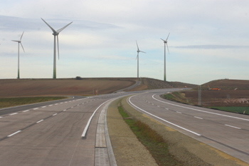 Bundesautobahn Neubau A 71 Südharz - Artern DEGES Windräder 3