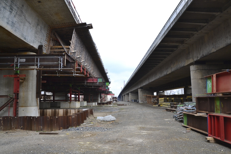 Rheinbrücke Autobahn A1 Leverkusen Köln Brückenneubau 46