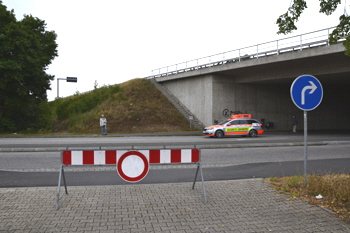 Tour de France Rhein-Kreis-Neuss gesperrte Autobahn A 57 Kaarst Büttgen Werbekolonne 77