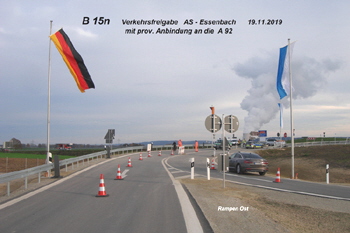 Verkehrsfreigabe Bundesstraße B 15n provisorische Anbindung Essenbach Regensburg Landshut Autobahn A92 kl